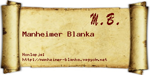 Manheimer Blanka névjegykártya