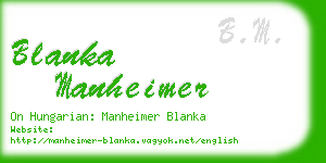 blanka manheimer business card